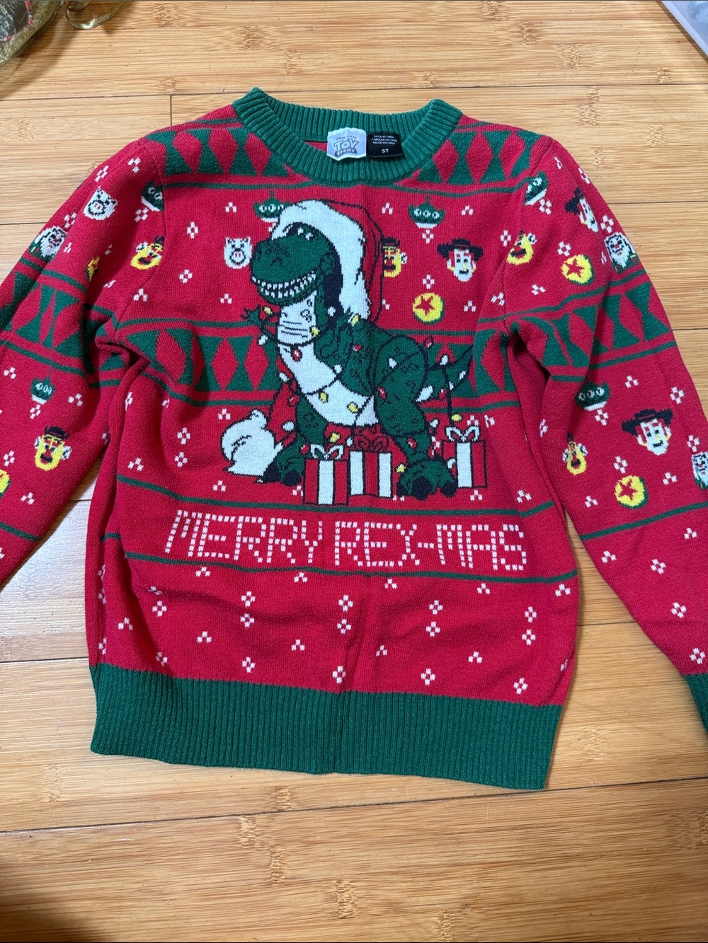 Kids 5T disney toy story holiday sweater